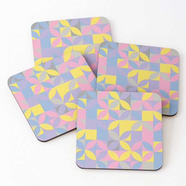 Item preview, Geometric floral shapes in multicolor palette variation in abstract ornament designed and sold by acidmit.