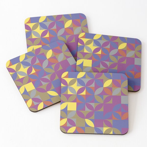Item preview, Geometric floral shapes in multicolor palette variation in abstract pattern designed and sold by acidmit.
