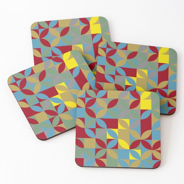 Item preview, Abstract mosaic with geometric floral elements in multicolor palette variation designed and sold by acidmit.