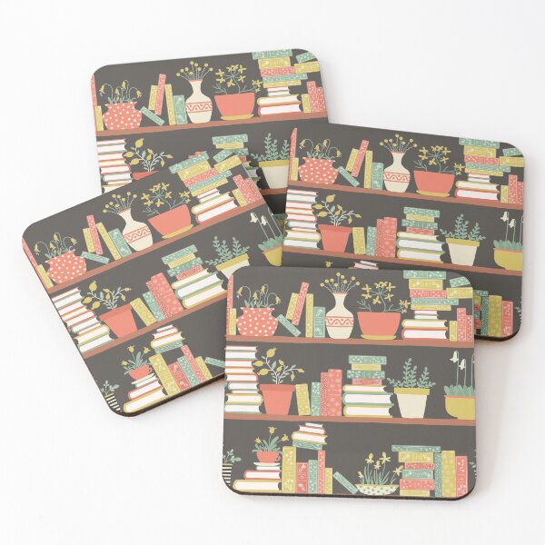 Item preview, Books and Flower Pots on Bookshelves designed and sold by space-kitten.