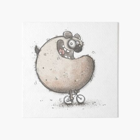Large Dog Small Bike Art Board Print