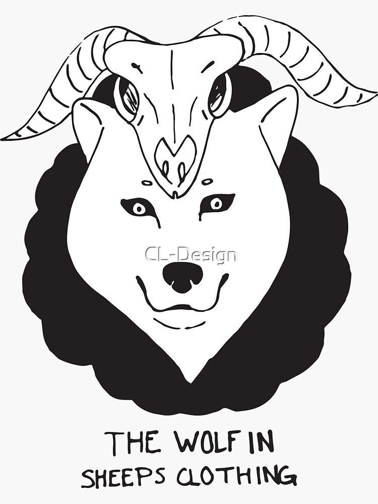 "Wolf in sheep's clothing" Sticker by CLDesign Redbubble