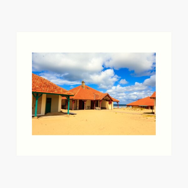 Item preview, Old housed with red tiled roofs on the sandy dune over ocean designed and sold by Rrrainbow.