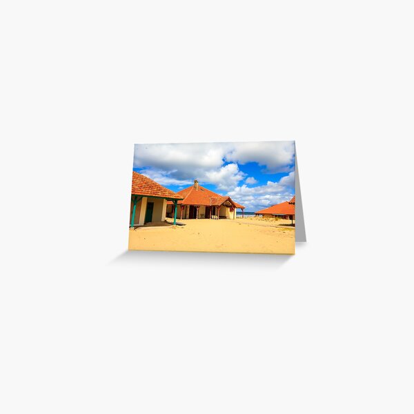 Item preview, Old housed with red tiled roofs on the sandy dune over ocean designed and sold by Rrrainbow.