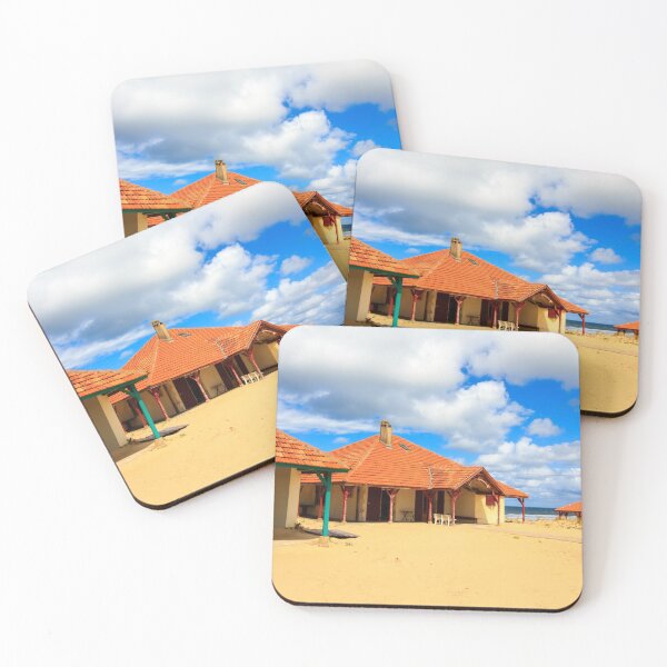 Item preview, Old housed with red tiled roofs on the sandy dune over ocean designed and sold by Rrrainbow.