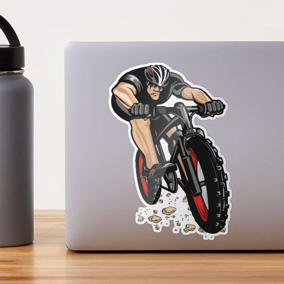 Mountain bike racing, mountain bike riding, downhill bike, bicycle frame  Sticker for Sale by azomiross