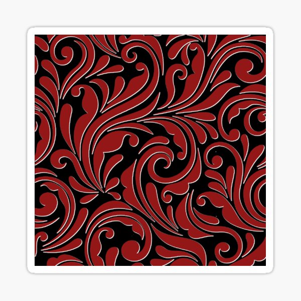 "Decorative Red And Black" Sticker by FantasySkyArt Redbubble