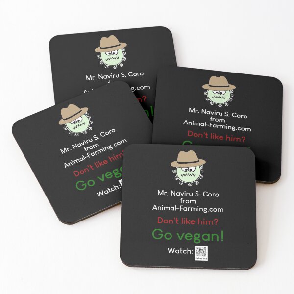 Item preview, Mr. Naviru S. Coro - vegan messge - dark BG designed and sold by reIntegration.