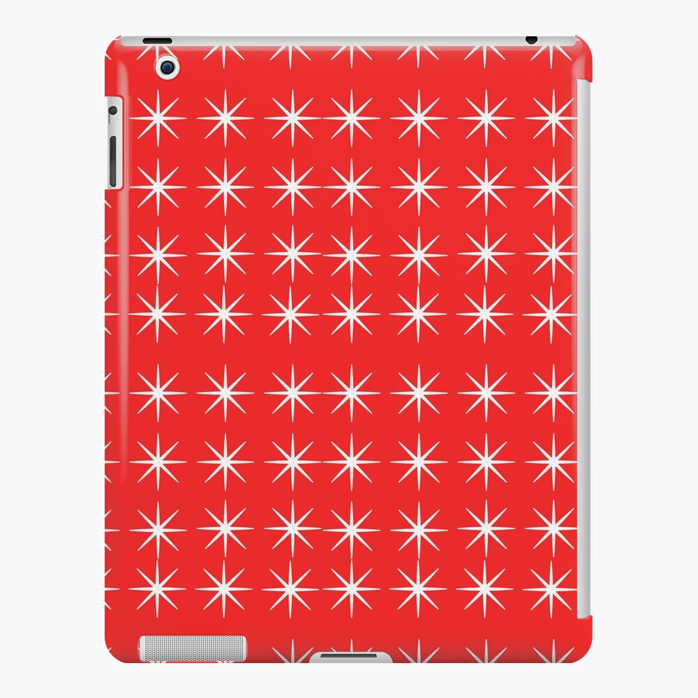 Hot Red 8 White star points with cherry red background. Tri blend t shirts and active t shirts come in different color backgrounds iPad Case & Skin