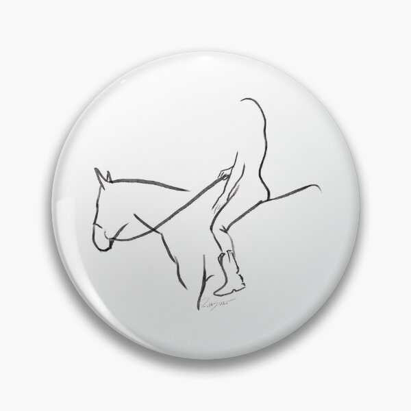 Item preview, Woman on horse line drawing art designed and sold by Ryan Biddle.