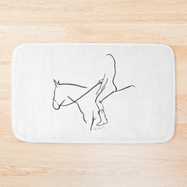 Item preview, Woman on horse line drawing art designed and sold by Ryan Biddle.