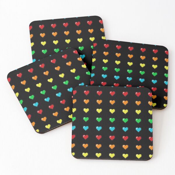 Item preview, Hearts Colourful 8Bits designed and sold by ProjecTees.