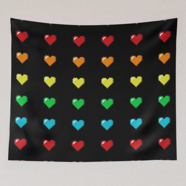 Item preview, Hearts Colourful 8Bits designed and sold by ProjecTees.