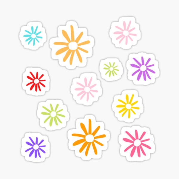Colored flowers pattern Sticker