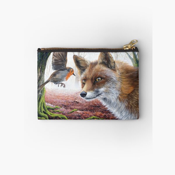 Item preview, Fox y el petirrojo en un bosque neblinoso de invierno designed and sold by Debbie Clark.