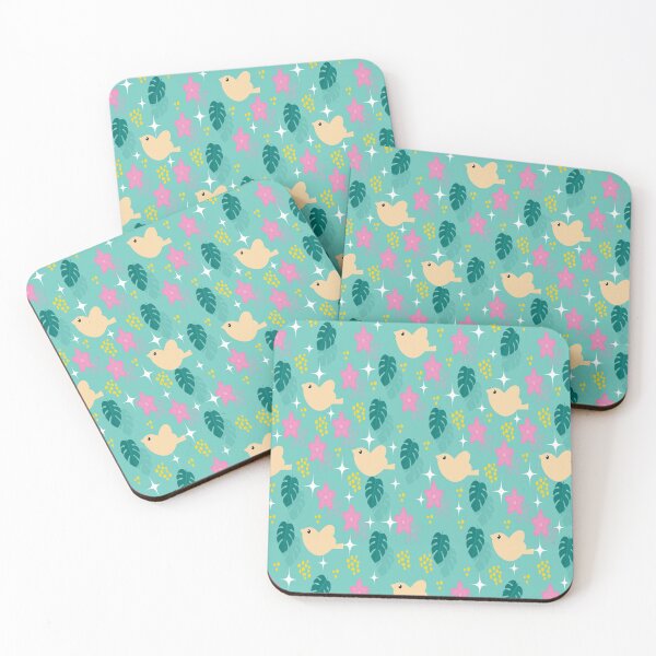 Item preview, red birds with flower and leaves green and blue phone cases and skins designed and sold by KIKOOSTORE.