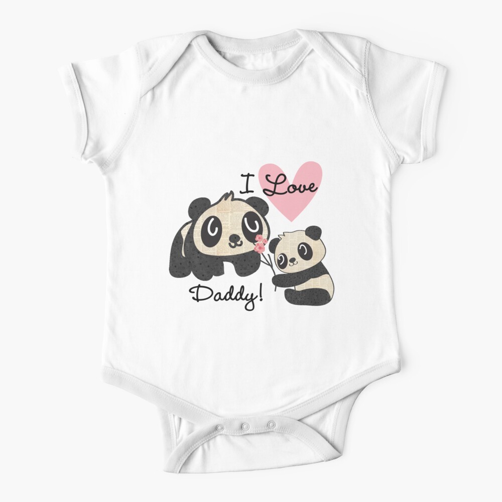 Kids Panda Bears I Love Daddy Baby One-Piece