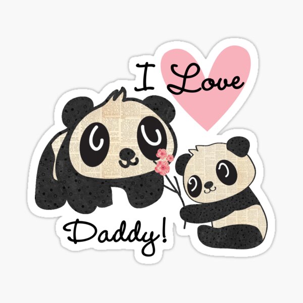 Item preview, Kids Panda Bears I Love Daddy designed and sold by peacockcards.