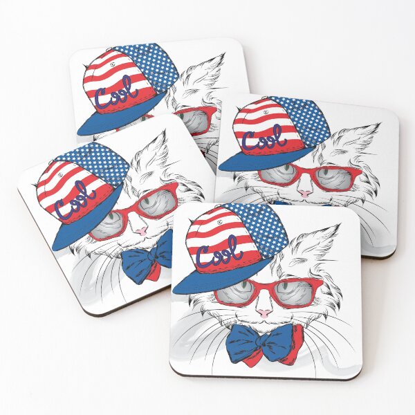 Item preview, The cat wears a white hat and illustrated sunglasses designed and sold by azomiross.