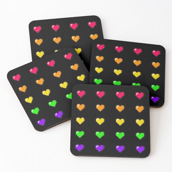 Item preview, Hearts Colourful 8Bits designed and sold by ProjecTees.