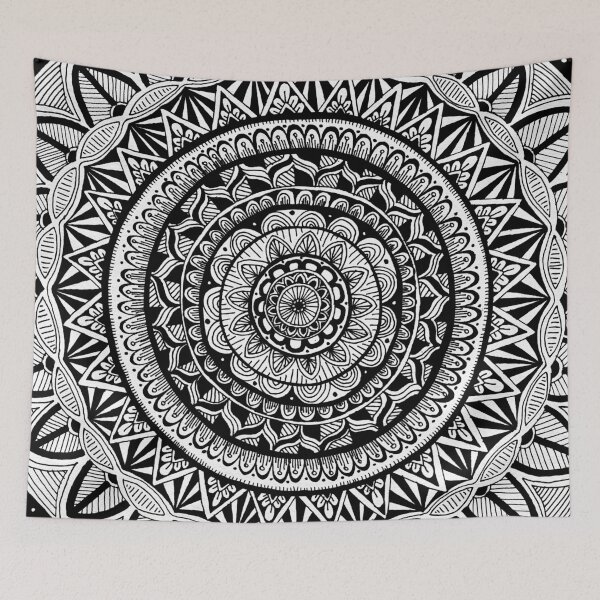 Item preview,  Henna inspired mandala flower pen design freehand drawing designed and sold by Elly Hunt.