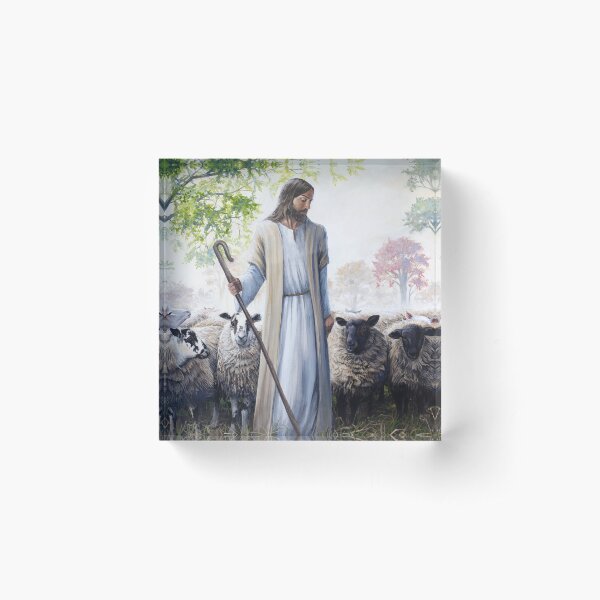 Item preview, The Good Shepherd. Painting of Jesus and his Sheep designed and sold by Debbie Clark.