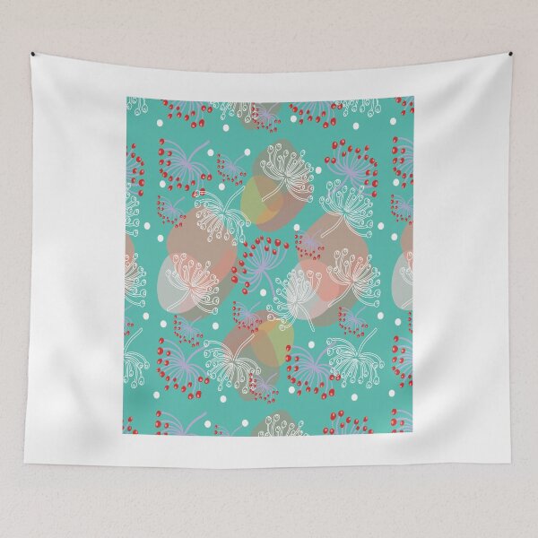 Item preview, flower and leaves green blue and red phone cases and wallet designed and sold by KIKOOSTORE.
