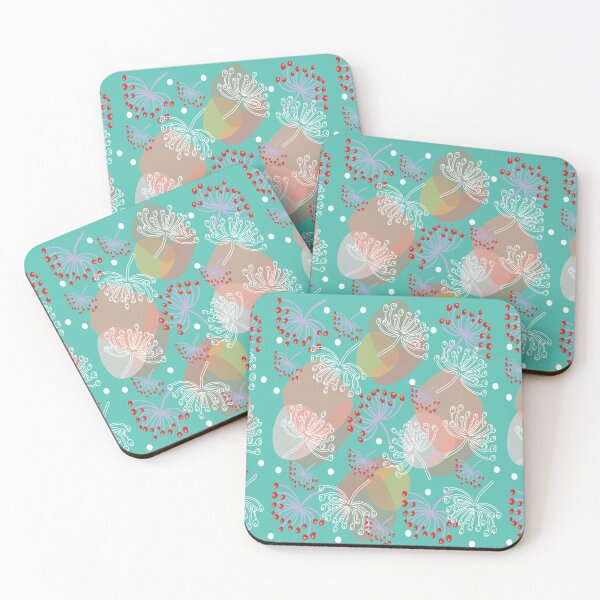Item preview, flower and leaves green blue and red phone cases and wallet designed and sold by KIKOOSTORE.