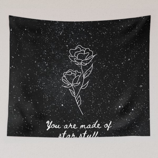 Item preview, You are made of star stuff-Night sky flower Shakespeare Quote designed and sold by WanderAesthetic.