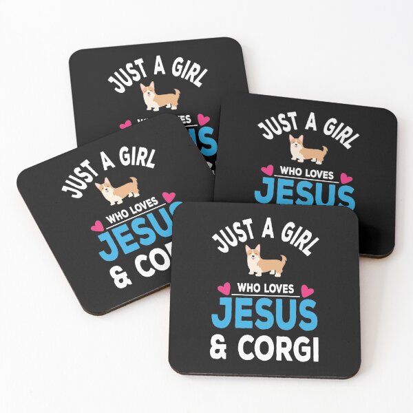 Item preview, Just A Girl Who Loves Jesus and Corgi designed and sold by Mariano Topno.