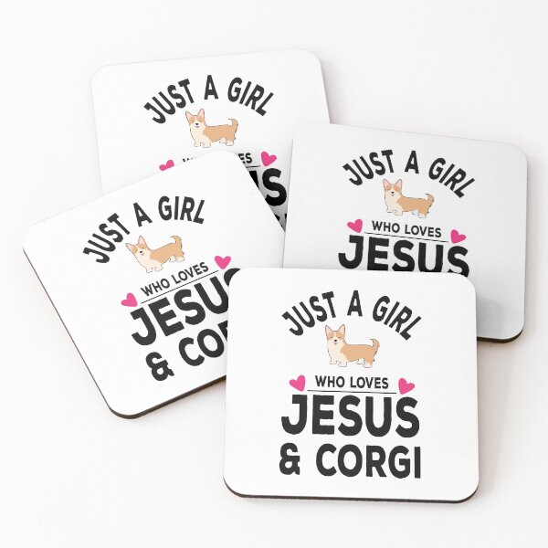 Item preview, Just A Girl Who Loves Jesus and Corgi designed and sold by Mariano Topno.