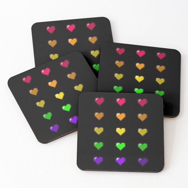 Item preview, Hearts Colourful 8Bits Shades designed and sold by ProjecTees.