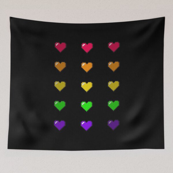 Item preview, Hearts Colourful 8Bits Shades designed and sold by ProjecTees.