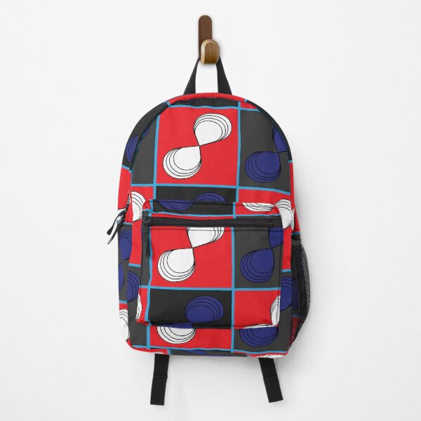 Item preview, geometric colorful square large tiles bleu and red graphic t-shirt designed and sold by KIKOOSTORE.