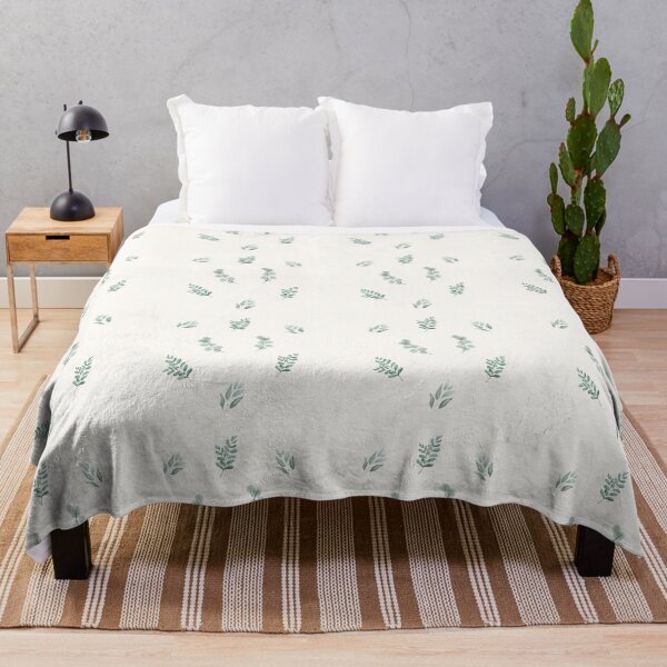 Cute Sage Green Plant set for Plant Moms Throw Blanket