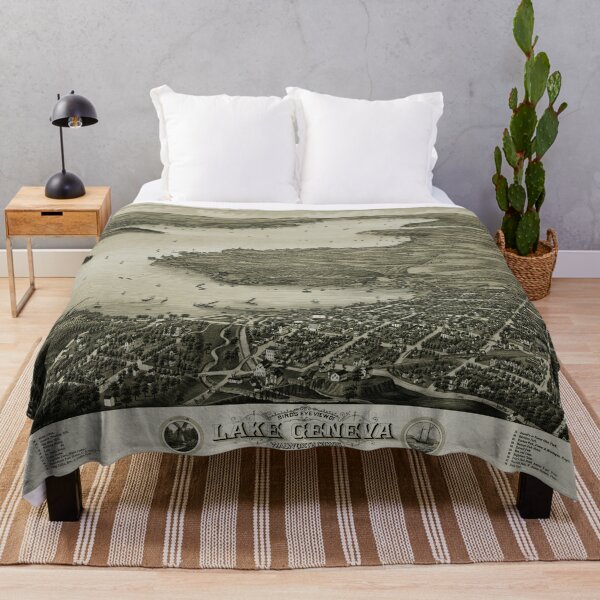 Item preview, Bird's eye view of Lake Geneva, Wisconsin (1882) designed and sold by allhistory.