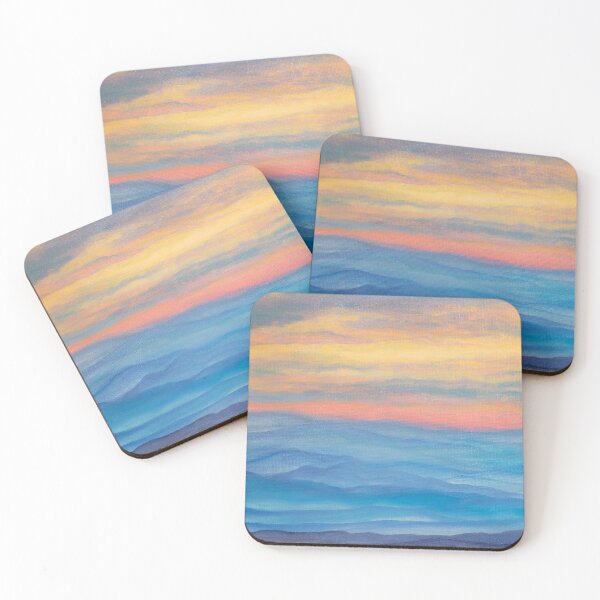 Item preview, Sunset Mountain ranges, nature painting  designed and sold by ArchanaArtz.