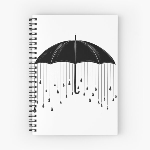 Item preview, Black and White Umbrella with rain droplets falling from Open Umbrella designed and sold by emassketches.