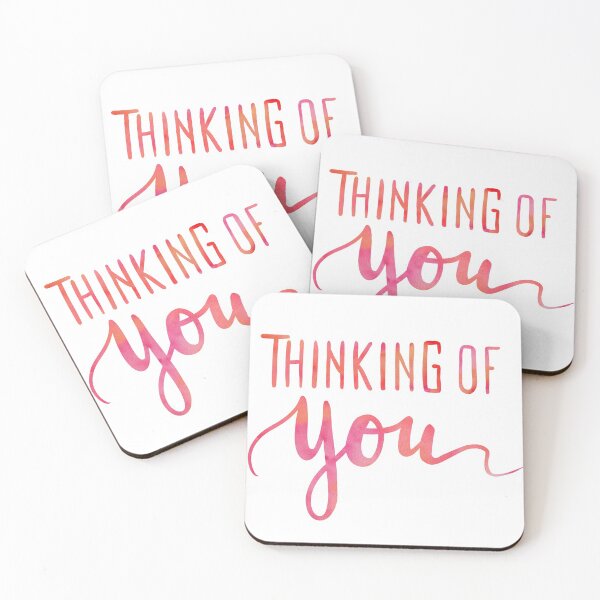 Item preview, "Thinking of you" in watercolor - Valentine's Day - for friends and family designed and sold by nabeArtist.