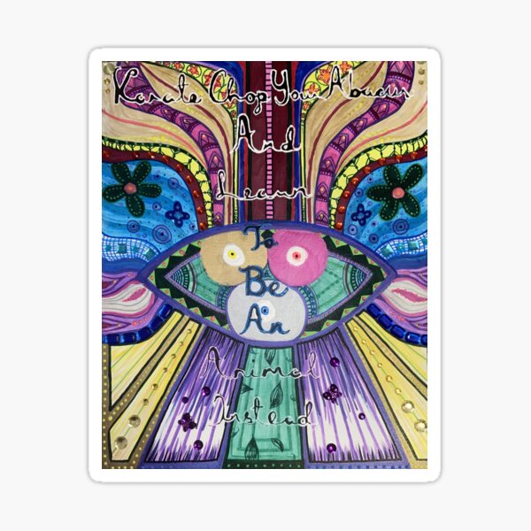 Trippy Colorful Will Wood Art Sticker