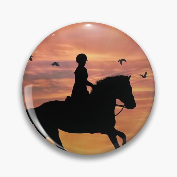 Item preview, English Dressage Rider and Horse in Sun with Birds Silhouette designed and sold by Stephanie Laird.