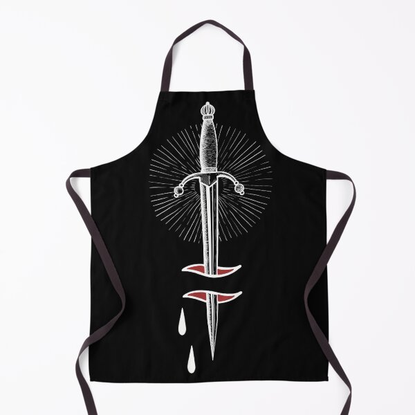 Item preview, Dagger stabbed in bleeding skin tattoo styled - WHITE designed and sold by InkMastersHub.com.