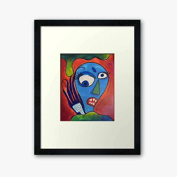 Colorful Trippy Abstract Monster Painting Framed Art Print
