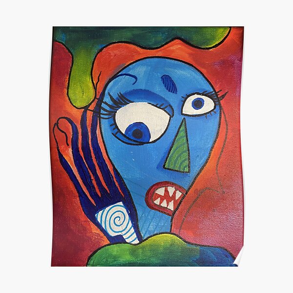 Colorful Trippy Abstract Monster Painting Poster