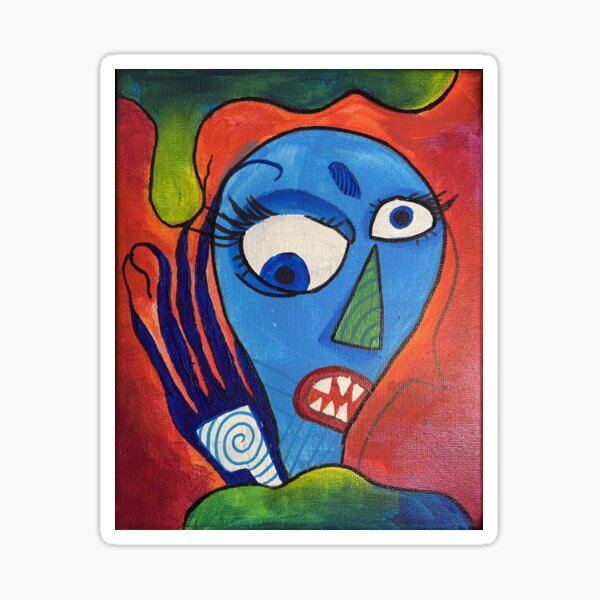 Item preview, Colorful Trippy Abstract Monster Painting designed and sold by Onlyomniscience.