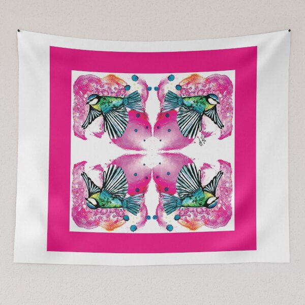 Item preview, blue tit alcohol ink print designed and sold by Clare Symington.