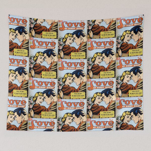Item preview, Love At First Sight Vintage Comic Print designed and sold by LittleIconShop.