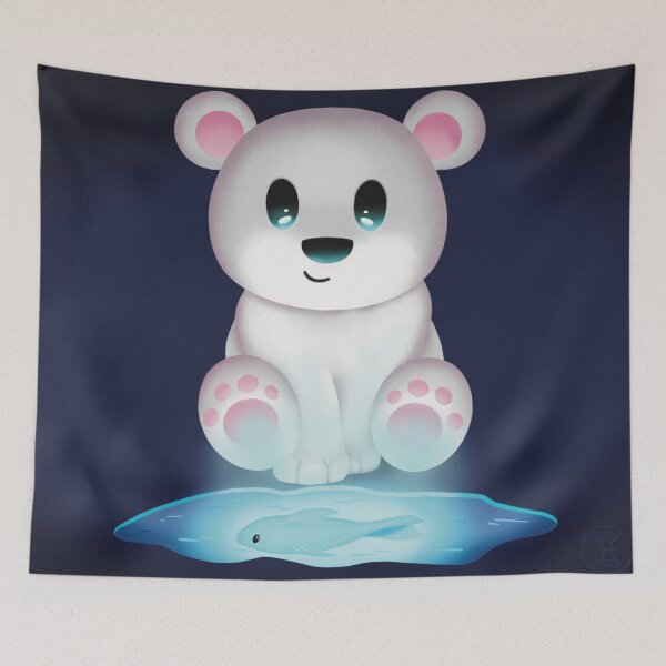 Item preview, Polar bear at the ice hole designed and sold by Nadalo.