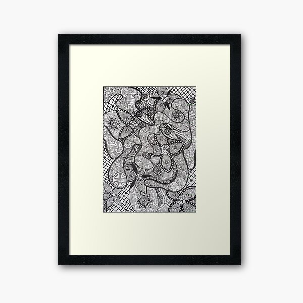 Trippy Line Art Framed Art Print