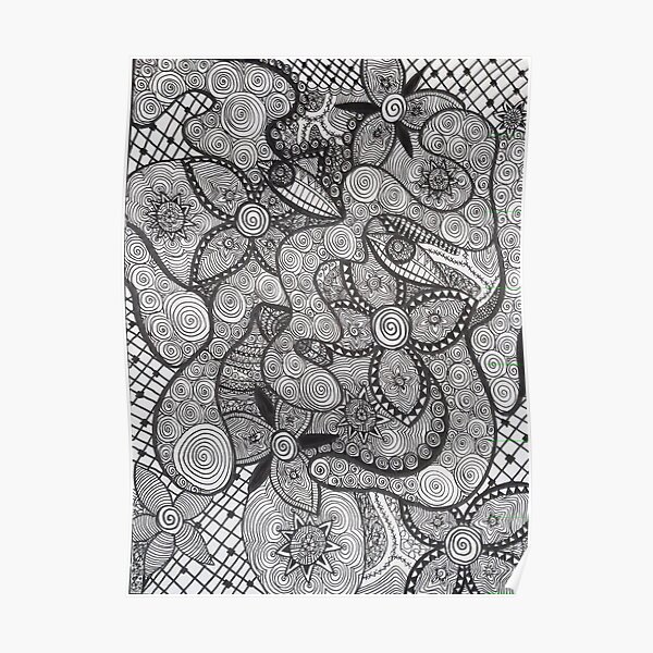Trippy Line Art Poster